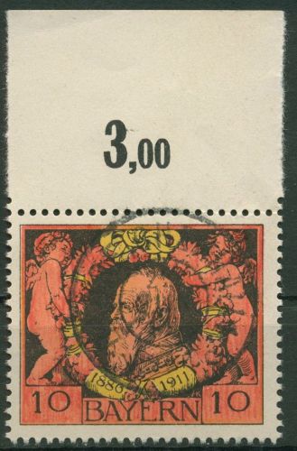 Bayern 1911 Prinzregent Luitpold mit Oberrand 93 A OR gestempelt
