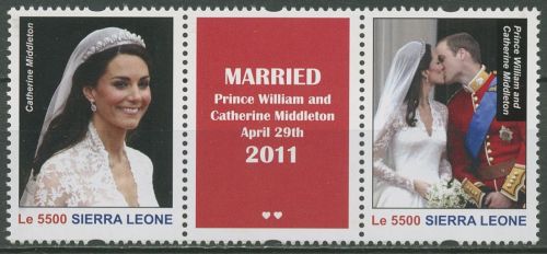 Sierra Leone 2011 Hochzeit Prinz William Catherine Middleton 5496/97 postfrisch