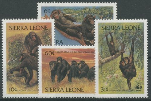 Sierra Leone 1983 WWF Naturschutz Schimpanse Affe 713/16 postfrisch