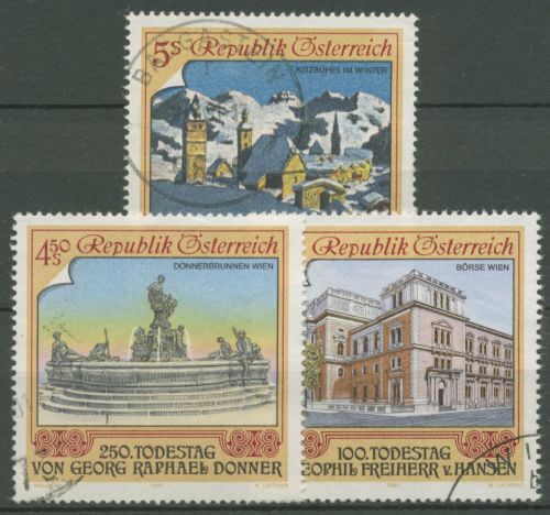 Österreich 1991 Bildende Kunst Brunnen Börse Wien Kitzbühel 2017/19 gestempelt