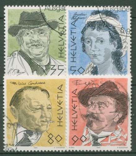 Schweiz 1990 Persönlichkeiten Porträts Künstler 1423/26 gestempelt