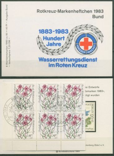 Bund Rotes Kreuz 1983 Blumen Markenheftchen MH 4 (1190) ESST Bonn (C99869)