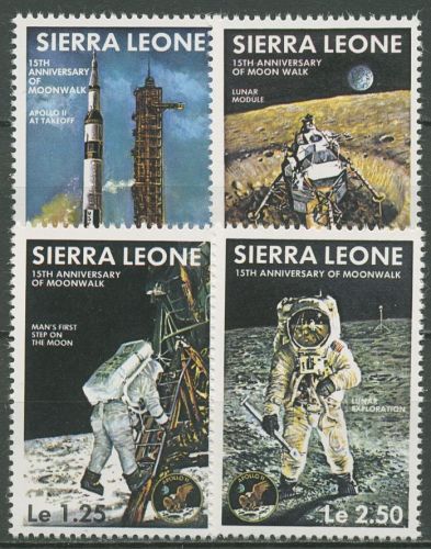 Sierra Leone 1984 15 Jahre erste bemannte Mondlandung 745/48 postfrisch