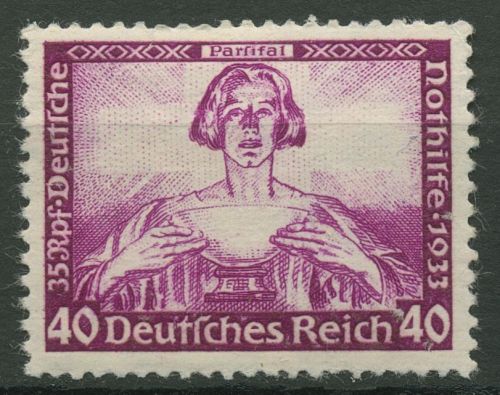 Deutsches Reich 1933 Deutsche Nothilfe Wagner 507 A mit Falz, Haftstellen