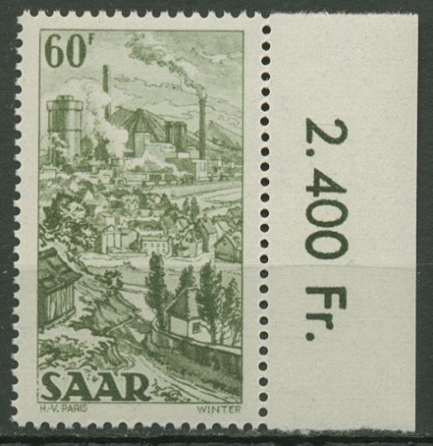 Saarland 1949 Freimarke 287 Rand postfrisch