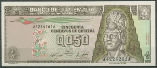 Guatemala 1/2 Quetzal 4.1.1989, KM 72 a kassenfrisch (K458)