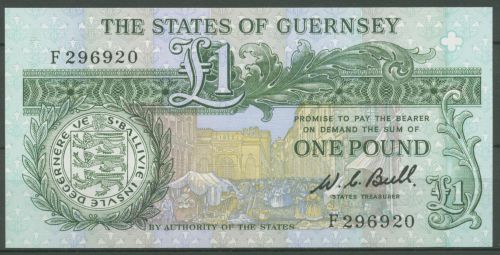 Guernsey 1 Pound 1980, De Lisle Brock, KM 48 a, kassenfrisch (K119)
