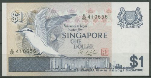 Singapur 1 Dollar 1976, Seeschwalbe, KM 9 kassenfrisch (K627)
