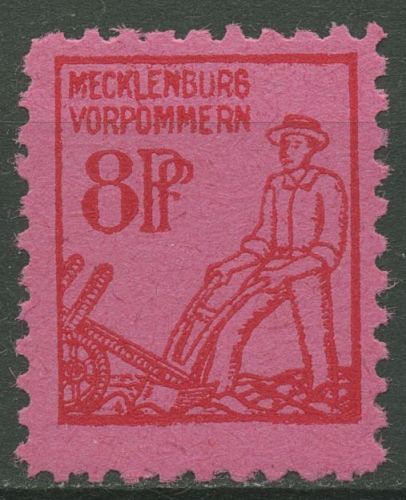 SBZ Mecklenburg-Vorpommern 1945 dunkelrosarot auf lilarosa 11 xb postfrisch