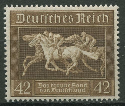 Deutsches Reich 1936 Galopprennen Das Braune Band 621, aus Block 4 postfrisch