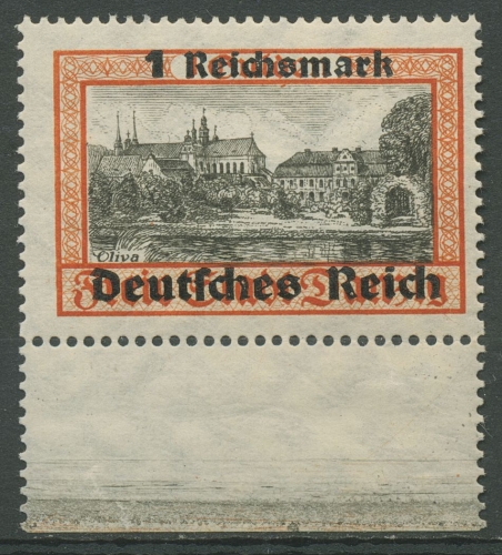Deutsches Reich 1939 Danzig mit Aufdruck 728 X x mit Unterrand postfrisch