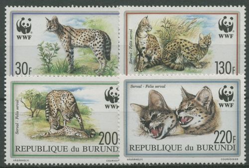 Burundi 1992 WWF Naturschutz Serval Raubkatze 1758/61 postfrisch