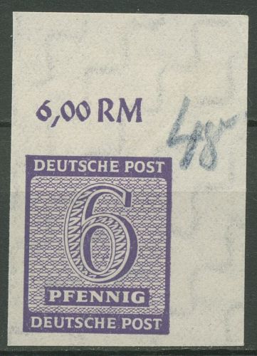 SBZ West-Sachsen 1945 Freim. Ziffern 117 X a Ecke oben rechts postfrisch