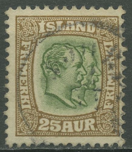 Island 1907/1908 König Christian IX. und König Frederik VIII. 57 gestempelt