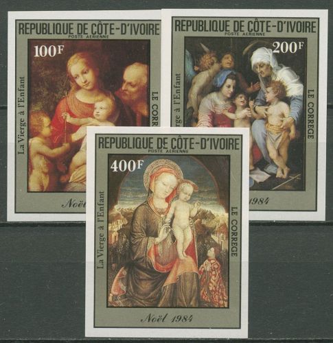 Elfenbeinküste 1985 Weihnachten Gemälde 842/44 B postfrisch