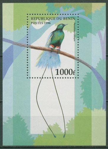 Benin 1996 Vögel Paradiesvogel Block 21 postfrisch (C40493)