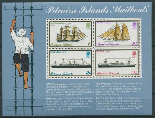 Pitcairn 1975 Postschiffe Block 2 postfrisch (C21732)