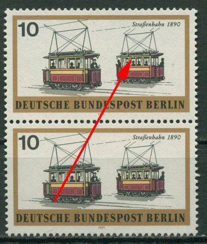 Berlin 1971 Straßenbahn mit Plattenfehler 380 I postfrisch