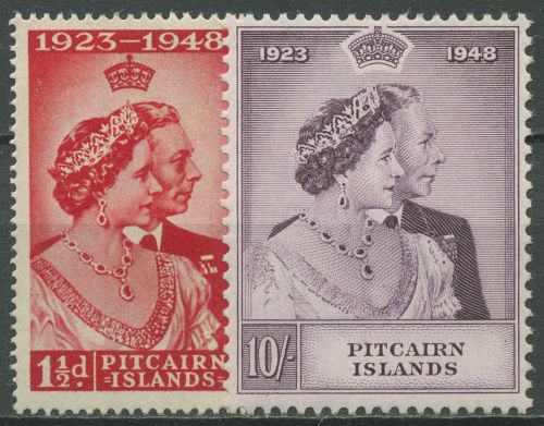 Pitcairn 1949 Silberhochzeit König Georg VI. 13/14 mit Falz