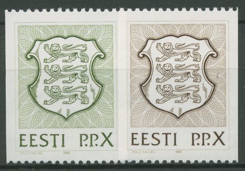 Estland 1992 Freimarken Staatswappen 186/87 postfrisch