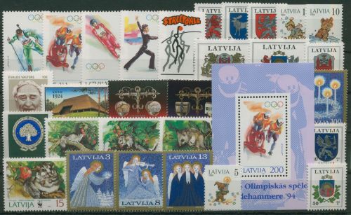 Lettland 1994 Jahrgang komplett (363/92, Block 4) postfrisch (G60049)