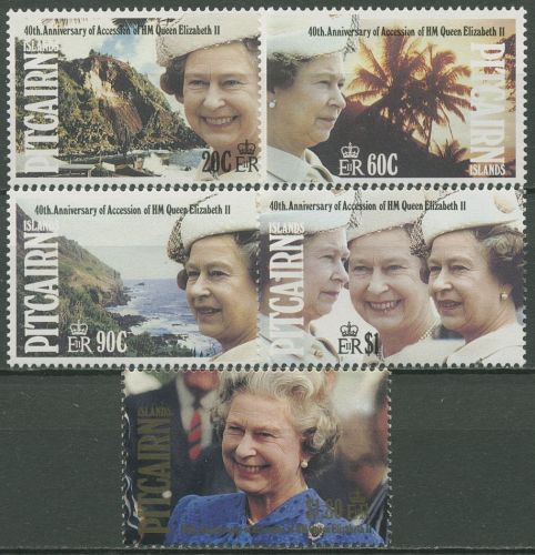 Pitcairn 1992 40 Jahre Thronbesteigung Königin Elisabeth II. 391/95 postfrisch