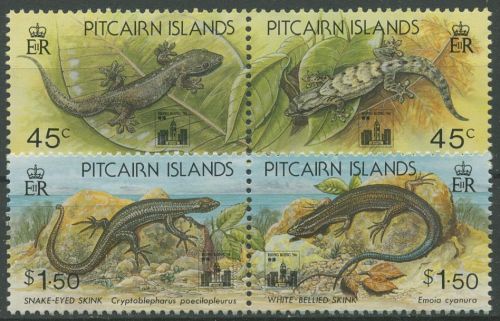 Pitcairn 1994 HONG KONG Reptilien Echsen 424/27 ZD postfrisch