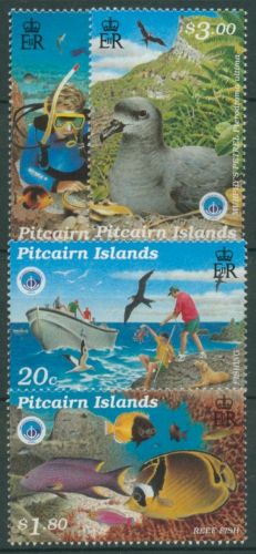 Pitcairn 1998 Jahr des Ozeans Fische Taucher Sturmvogel 526/29 postfrisch