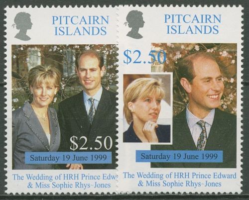 Pitcairn 1999 Hochzeit von Prinz Edward 542/43 postfrisch