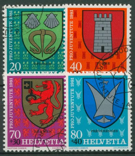 Schweiz 1981 Pro Juventute Wappen Gemeindewappen 1210/13 gestempelt