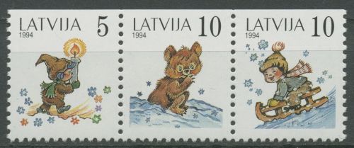 Lettland 1994 Kinderbuchillustrationen 386/88 ZD Do postfrisch