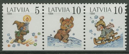Lettland 1994 Kinderbuchillustrationen 386/88 ZD Du postfrisch