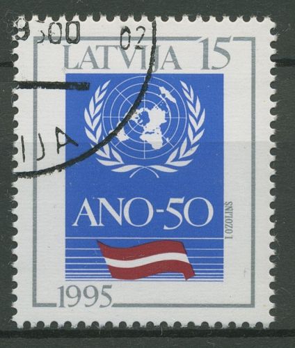 Lettland 1995 50 Jahre Vereinte Nationen UNO 394 gestempelt