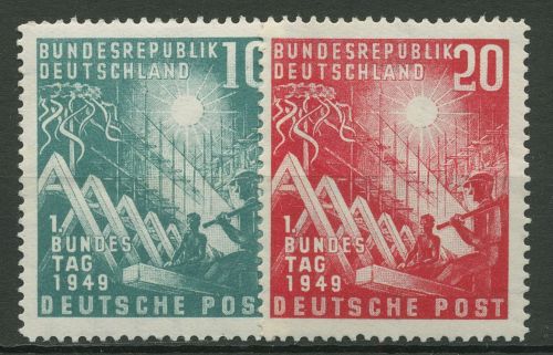 Bund 1949 Eröffnung des 1. Deutschen Bundestages 111/12 mit Falz