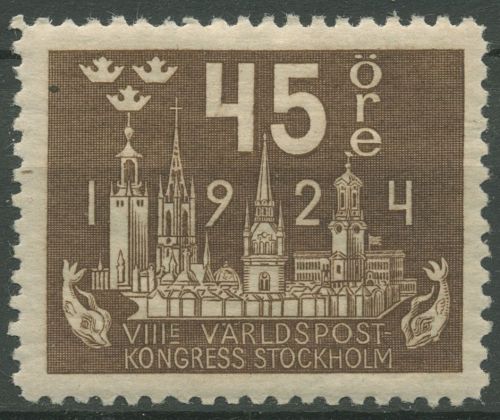 Schweden 1924 Weltpostkongress Stockholm Kirchtürme 152 mit Falz