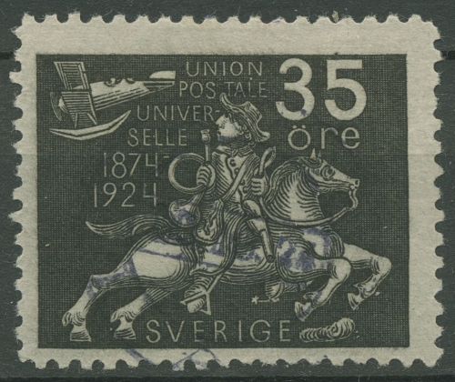 Schweden 1924 50 Jahre Weltpostverein UPU Postreiter 165 gestempelt