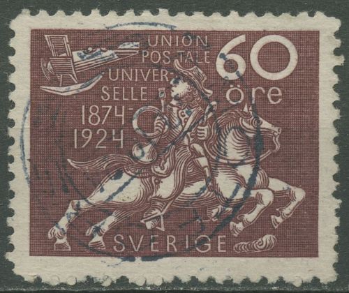 Schweden 1924 50 Jahre Weltpostverein UPU Postreiter 169 gestempelt
