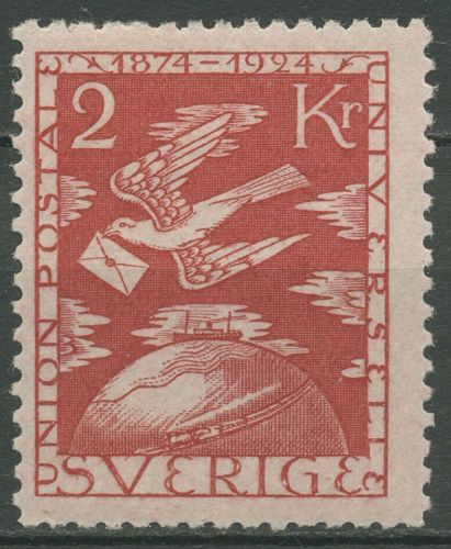 Schweden 1924 50 Jahre Weltpostverein UPU Brieftaube 172 mit Falz