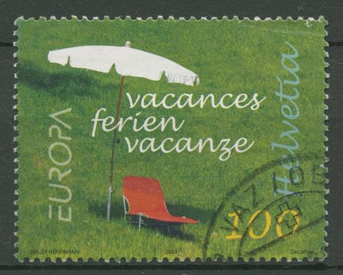 Schweiz 2004 Europa CEPT Ferien Liegestuhl 1880 gestempelt