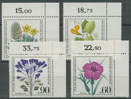 Bund 1980 Wohlfahrt Ackerwildkräuter 1059/62 Ecke 2 oben rechts postfrisch (E50)