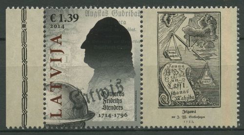 Lettland 2014 Schriftsteller Gotthard Friedrich Stender 919 Zf postfrisch