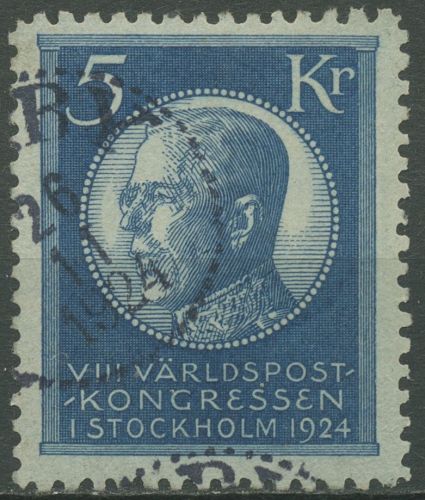 Schweden 1924 Weltpostkongress Stockholm König Gustav V. 158 gestempelt