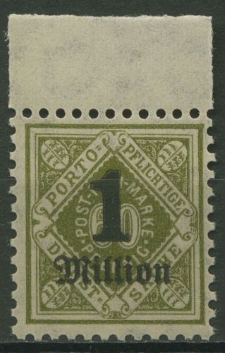Württemberg Dienstmarken 1923 mit Aufdruck mit Oberrand 179 OR postfrisch