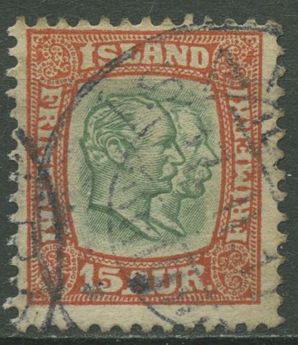 Island 1907/1908 König Christian IX. und König Frederik VIII. 54 gestempelt