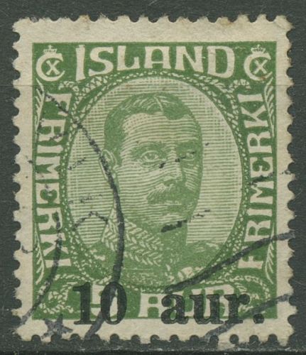 Island 1922 König Christian X. neuer Wertaufdruck 110 gestempelt