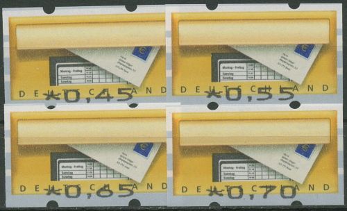 Bund ATM 2002 mit Werteindruck-Type der Nr. 6/7 (Satz 4 Werte) 5 F I postfrisch