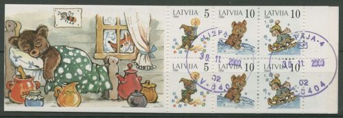 Lettland 1994 Kinderbuchillustrationen MH 2 gestempelt (C62969)