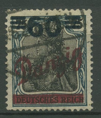 Danzig 1921 Germania mit Aufdruck des neuen Wertes 72 gestempelt