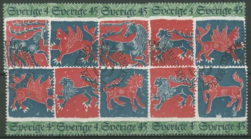 Schweden 1974 Weihnachten Stickerei Uppland 876/85 Blockeinzelmarken gestempelt