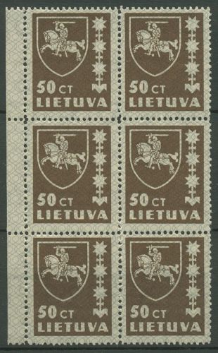 Litauen 1937 Freimarken Wappen 416 II Sechserblock postfrisch